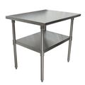 Bk Resources Work Table 16/304 Stainless Steel With Stainless Steel Shelf 30"Wx24"D CVT-3024